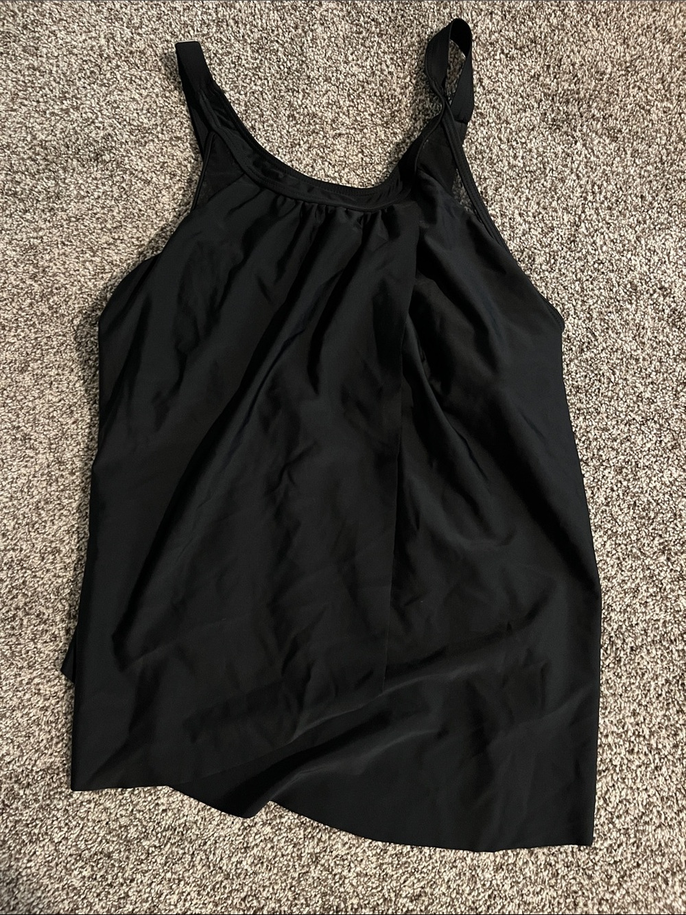 Black high-neck tankini swimsuit, XL